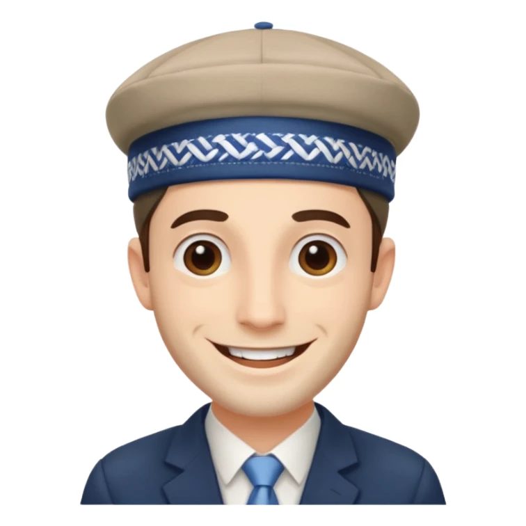 jewish man's face, wearing a kippah and payot sticker