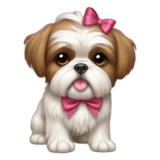 Dog Shih Tzu with a bow on head full-body sticker