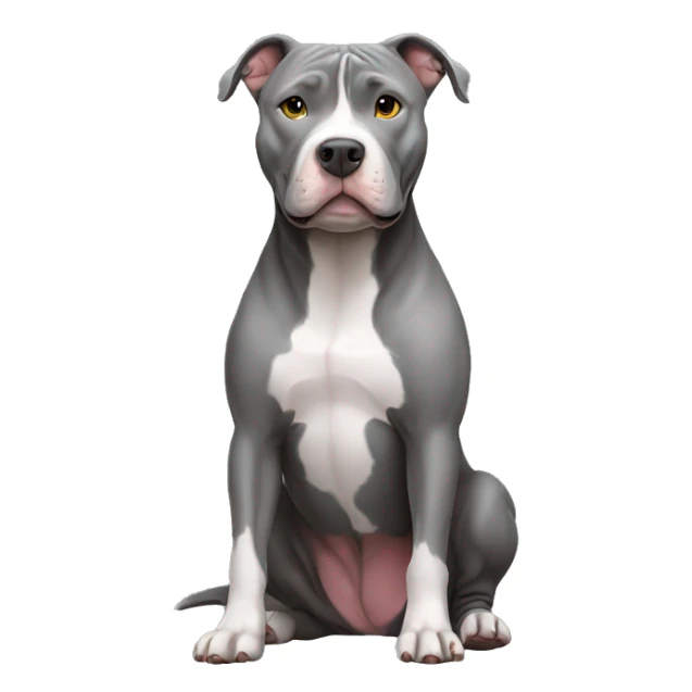 Gray Pitbull sitting sticker