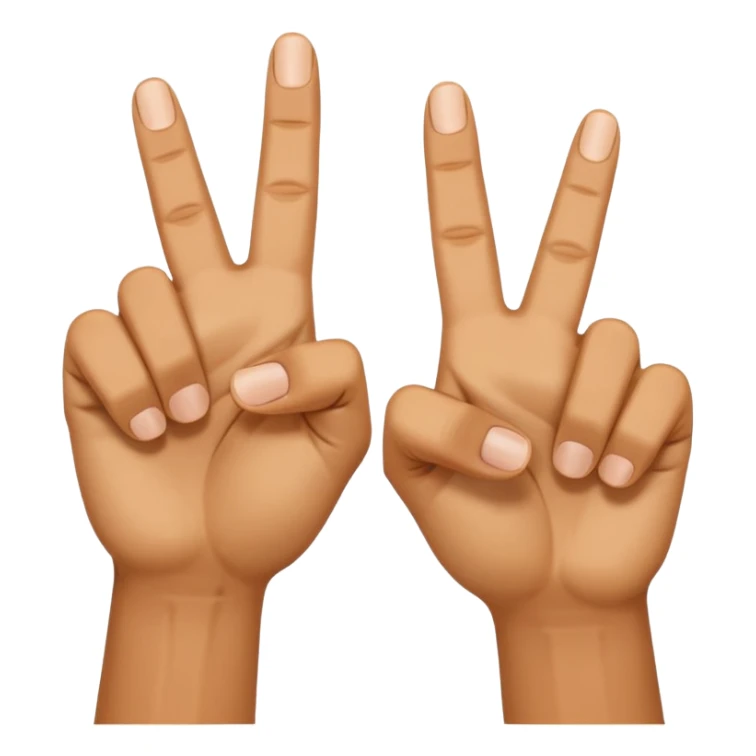 two hands each holding up pointers and thumbs facing each other to make a letter w sticker