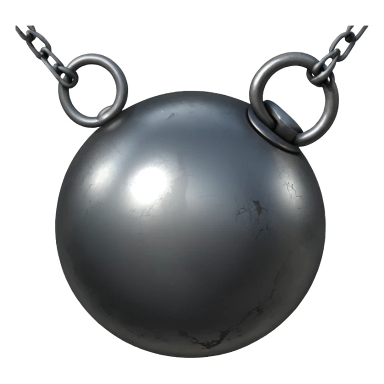 Steel ball and chain sticker
