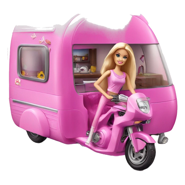 Barbie dream house Caravan motorbike  sticker