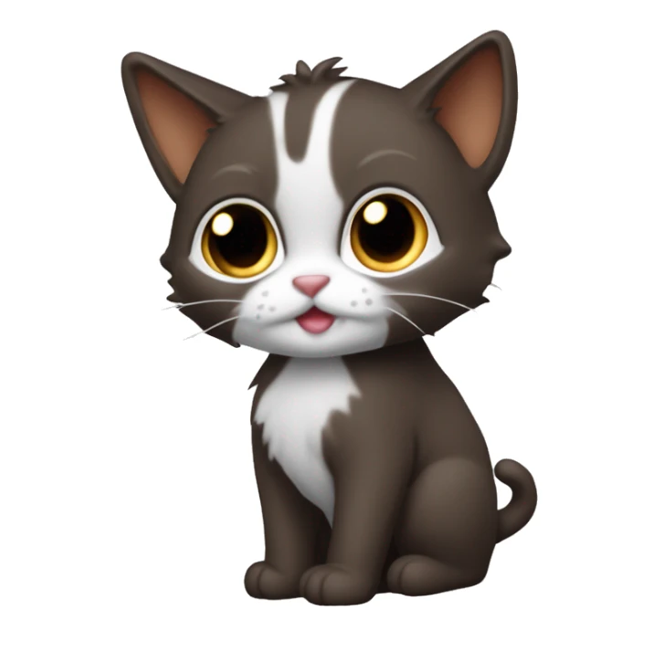 Kucing Putih coklat di pakaikan baju hitam corak putih sticker