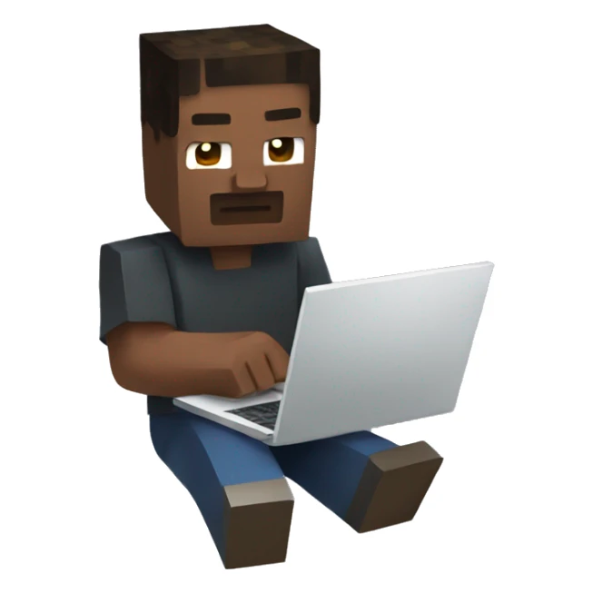 a man who plays minecraft on a laptop sticker
