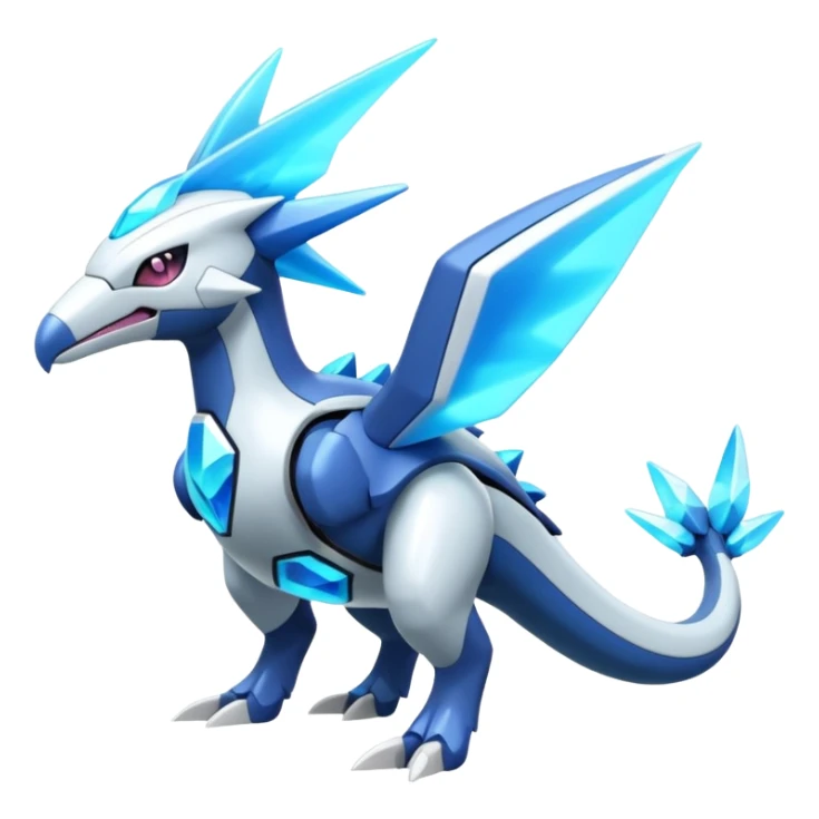 Futuristic Glowing Shiny Neon Pastel Helioptile-Diancie-Kyurem-Dialga-Latios-Miraidon-Pokémon, full body sticker