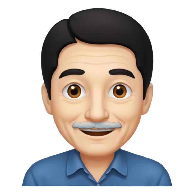 Old man with black hair and eyes but handsome sticker