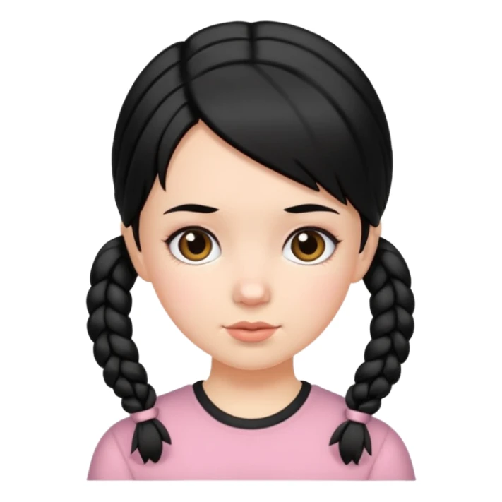 white girl with pig tails haircut black sticker