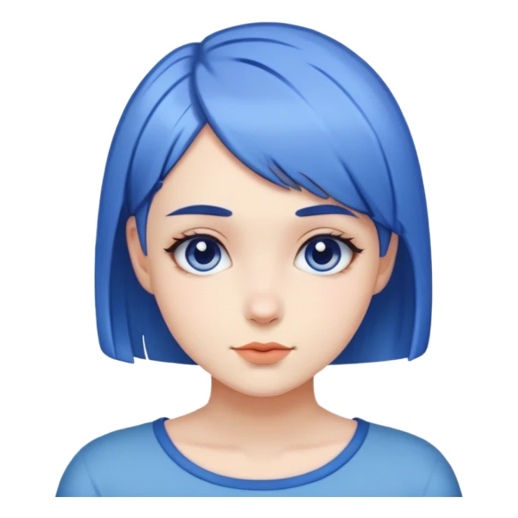 the girl with short blue hair and pretty face  sticker
