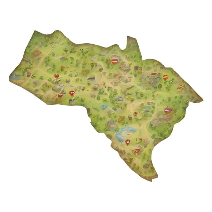 Map on a piece of paper sticker