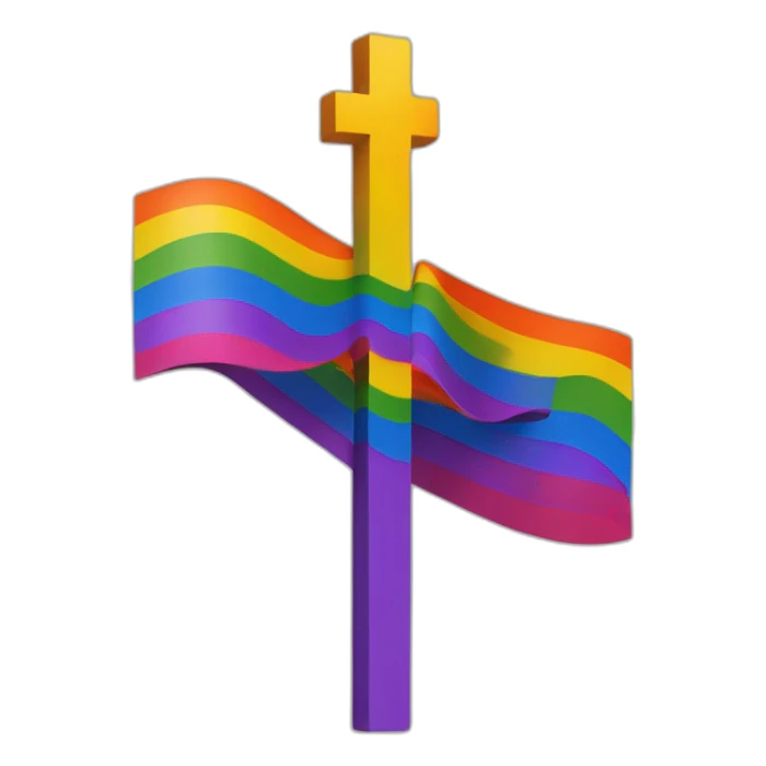 LGBT+ flag cross svas tika in the middle sticker