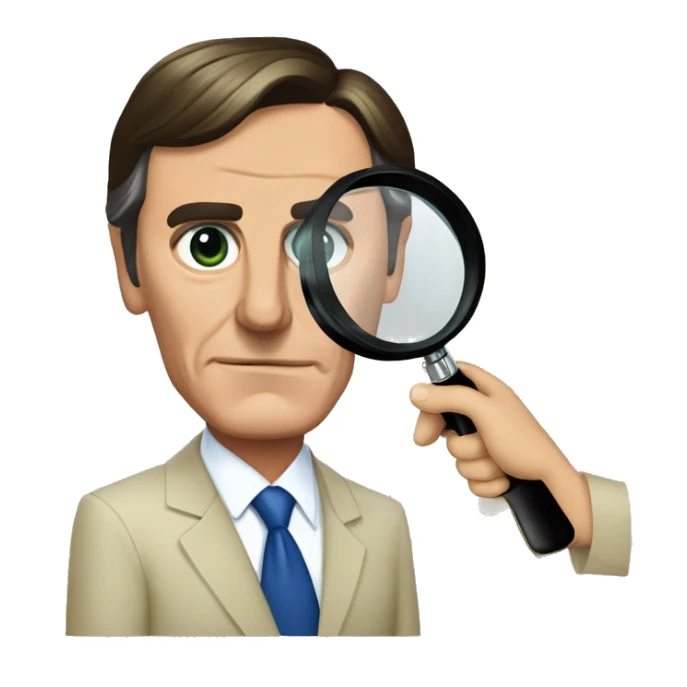 President Jair Bolsonaro with a detective's magnifying glas sticker