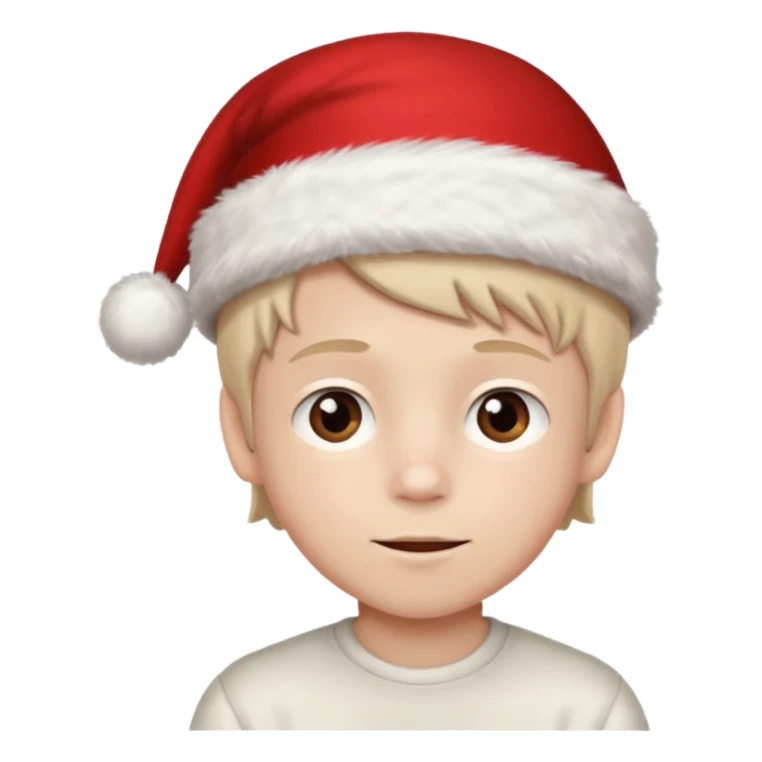 Christmas hat on a cute boy head sticker