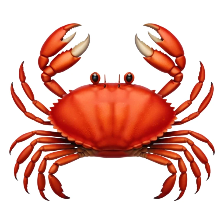 A high-resolution digital illustration of a crab, semi-realistic style. The crab is shown head on sticker