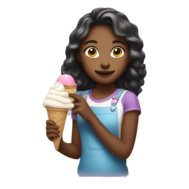 Girl holding ice cream sticker