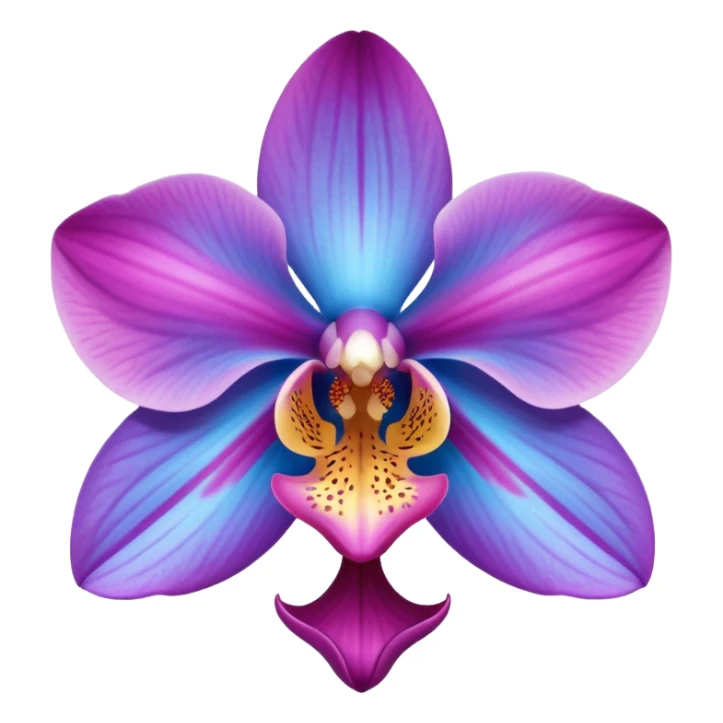 super realistic pink purple and blue orchid sticker