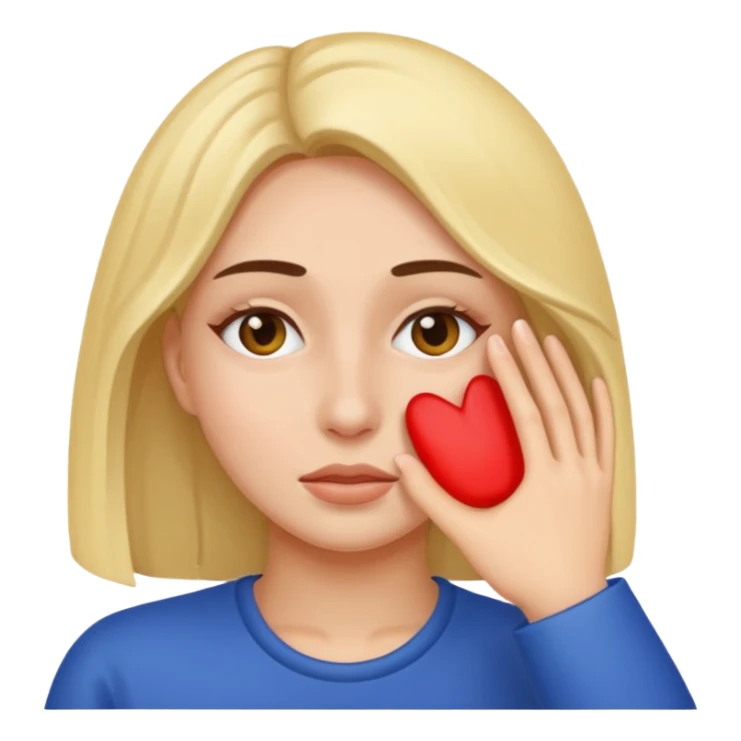 Mulher tampando o rosto sticker