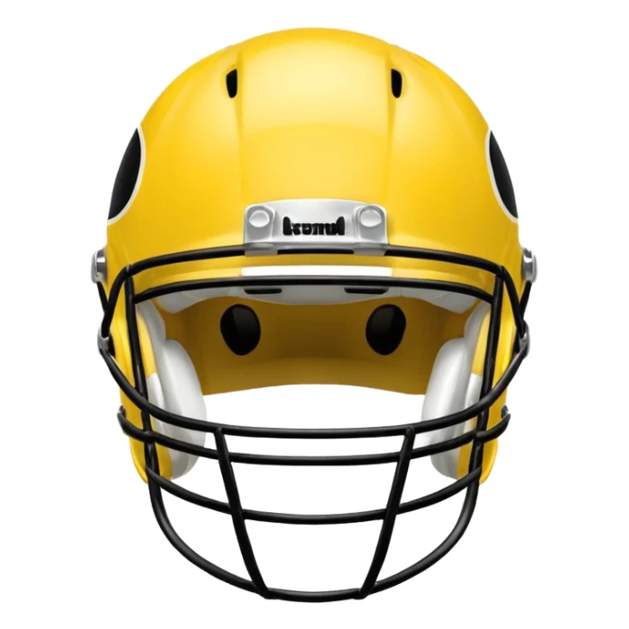 College football player helmet in yellow color sticker