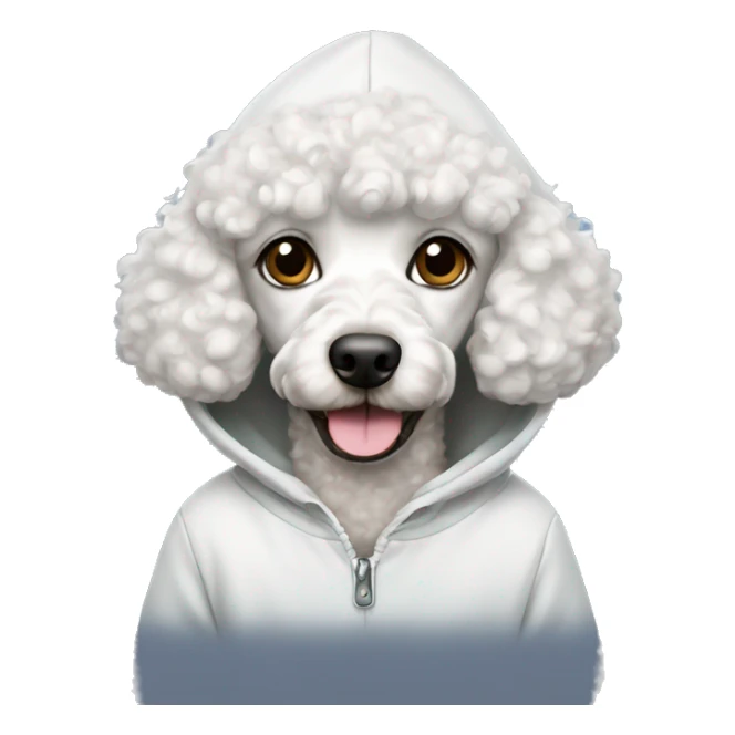 Milky Poodle in hoodie  sticker
