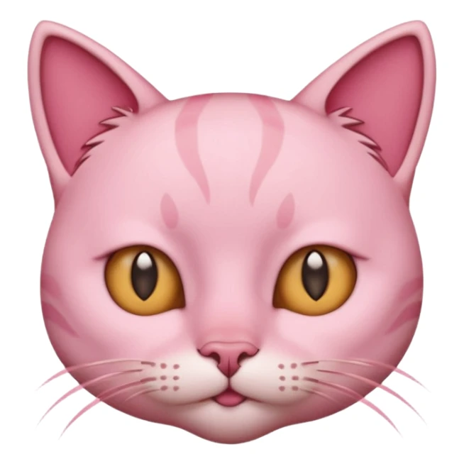 pink cat full body short hair sticker