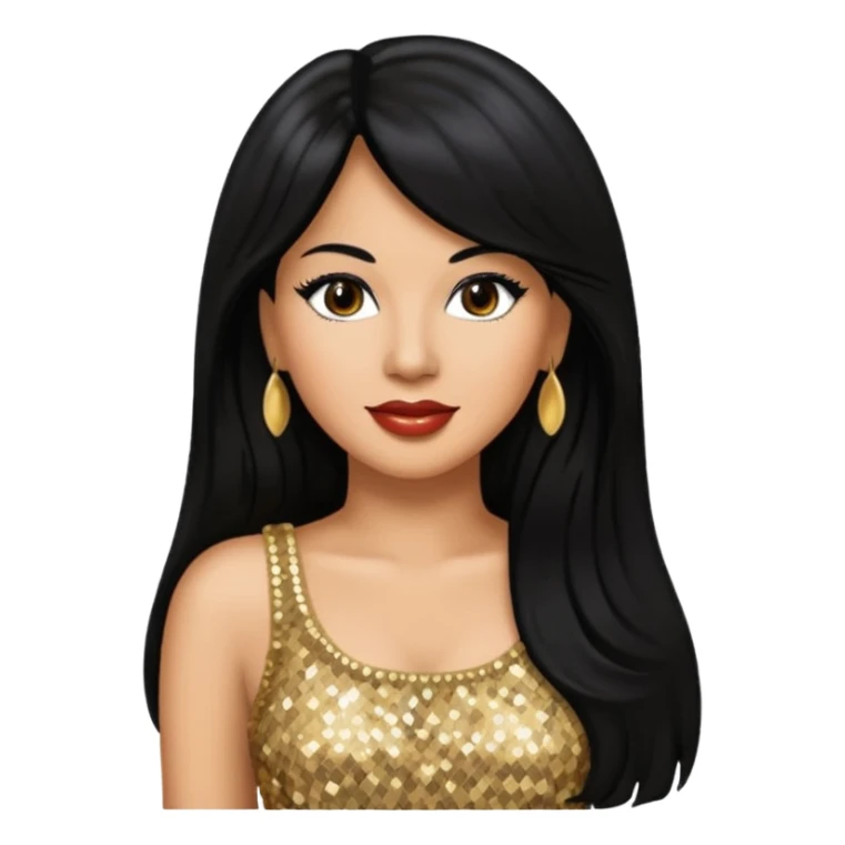 Selena Quintanilla with long hair sticker