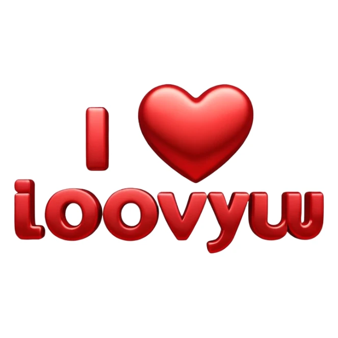 3D i love you wallpaper sticker