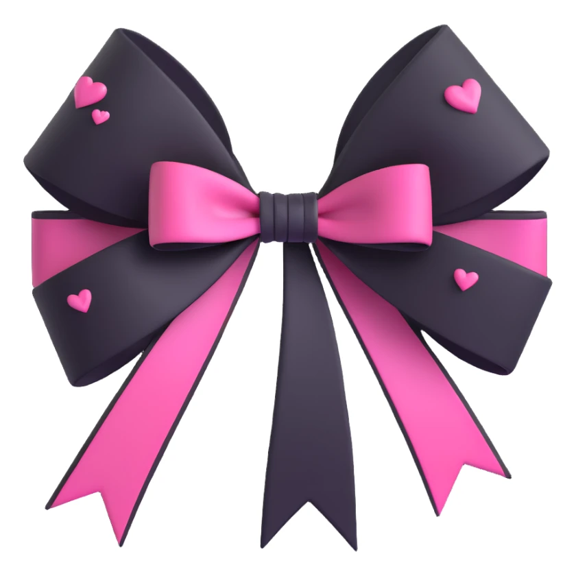 BLACKPINK-inspired gothic bow ,  hearts, black and pink, cute,  sticker