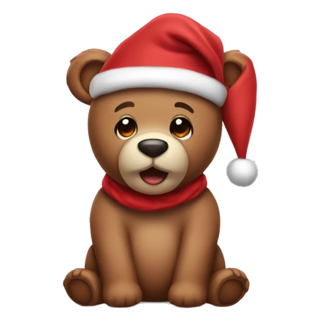 teddy wearing santa hat sticker