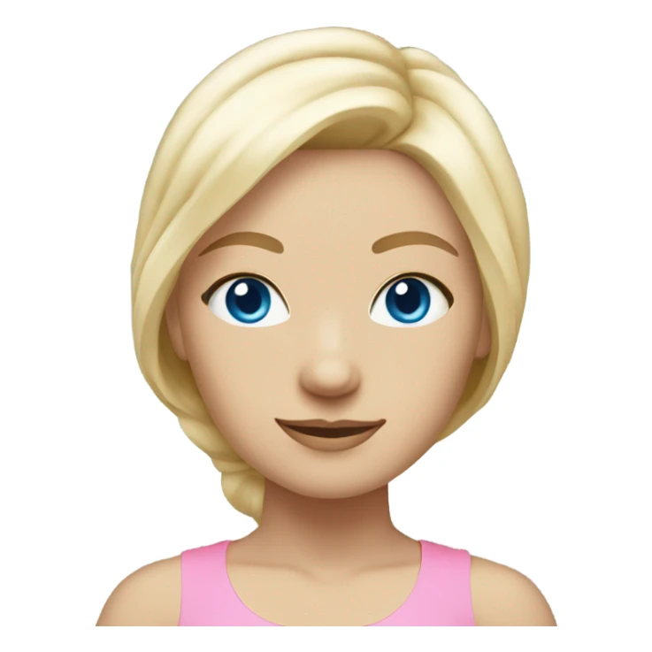 blonde yoga girl light pink clothes blue eyes sticker