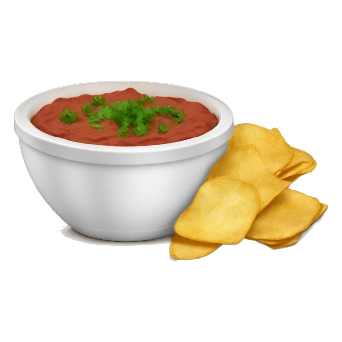 A bowl of dip with chips sticker
