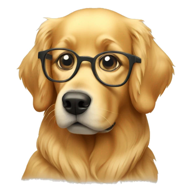 Golden retriever wearing glasses sticker