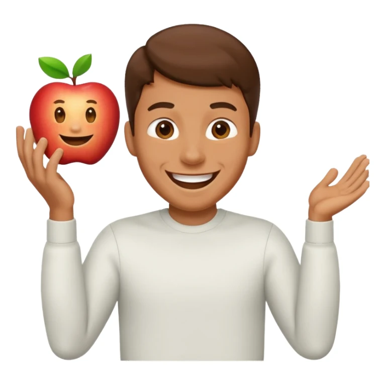 An apple style human emoji of a man air-humping in excitement  sticker