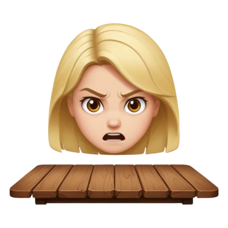 girl flipping table over angrily sticker