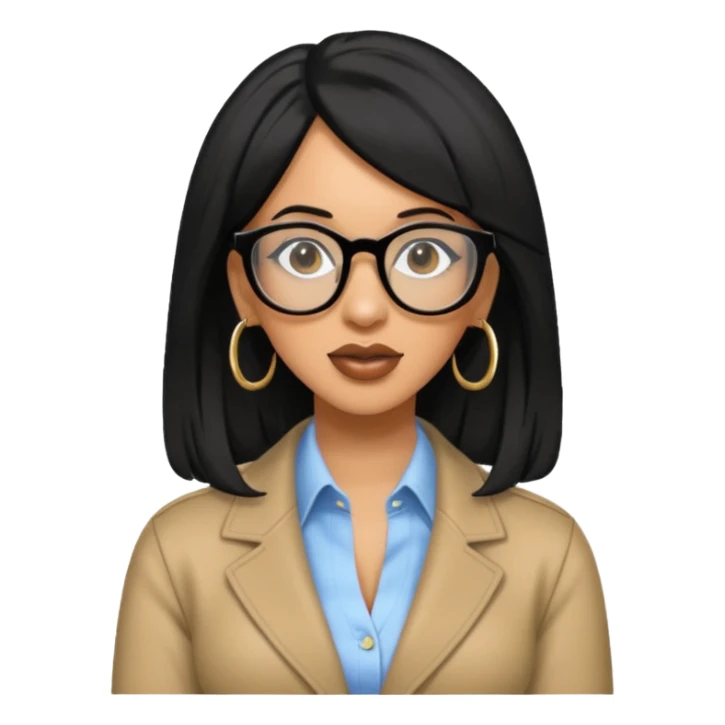 rapper Cardi B black hair wear glasses sticker