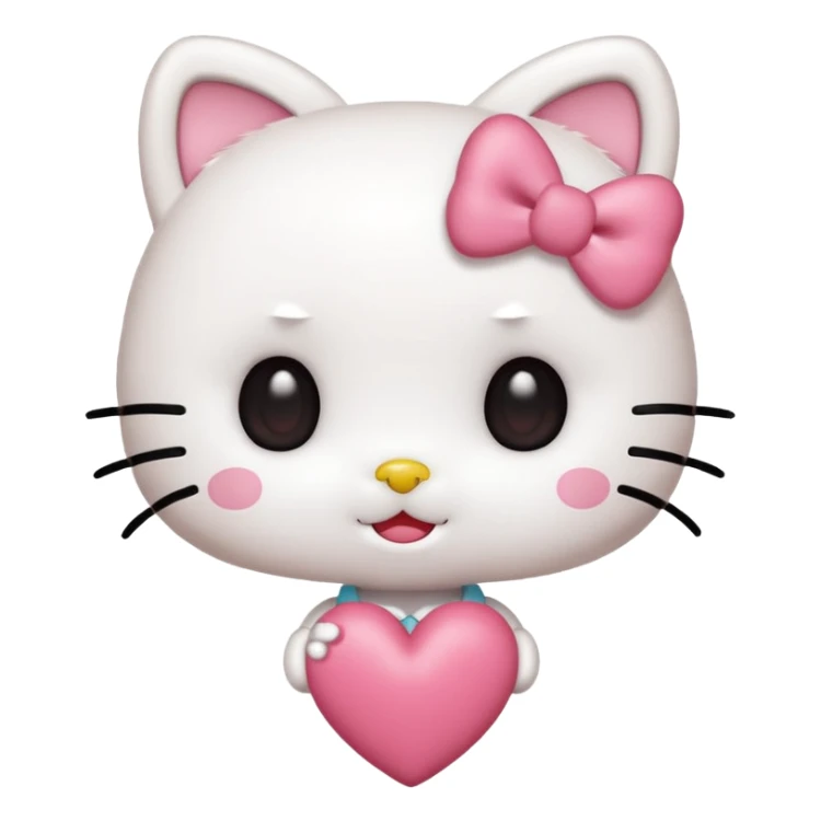 Genera esta emojis 🤍 con un hello Kitty en el medio sticker