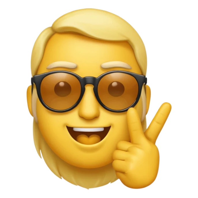 An emoji wearing sunglasses and the middle finger  sticker