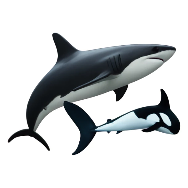 Thresher Shark and an orca kissing  sticker