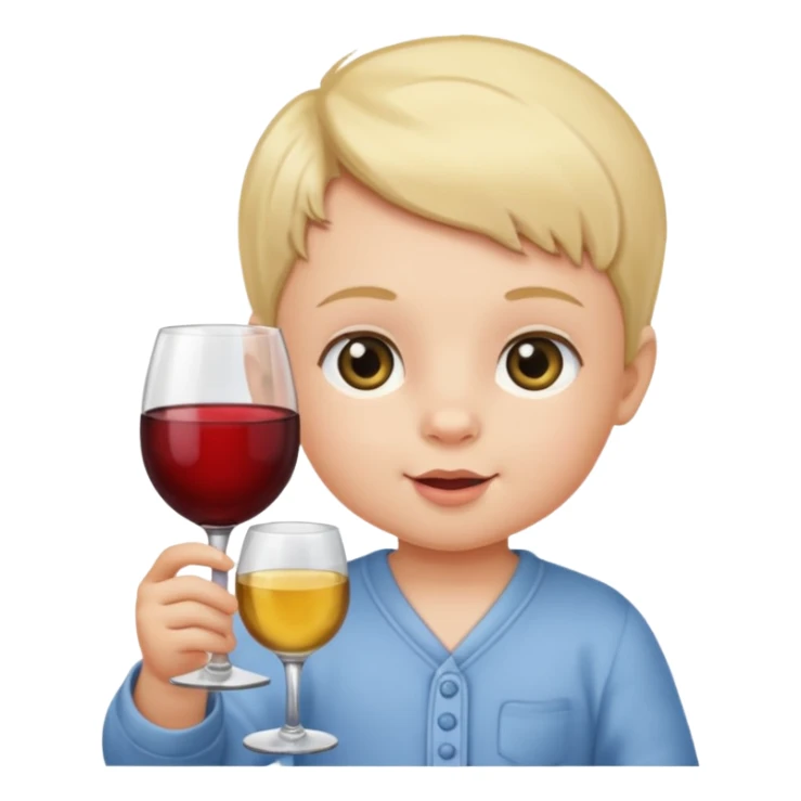 Baby with wine glass sticker