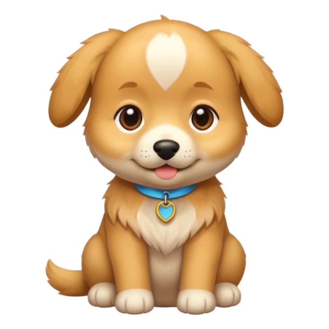 a bright puppy (less cheeks and less hair) sticker