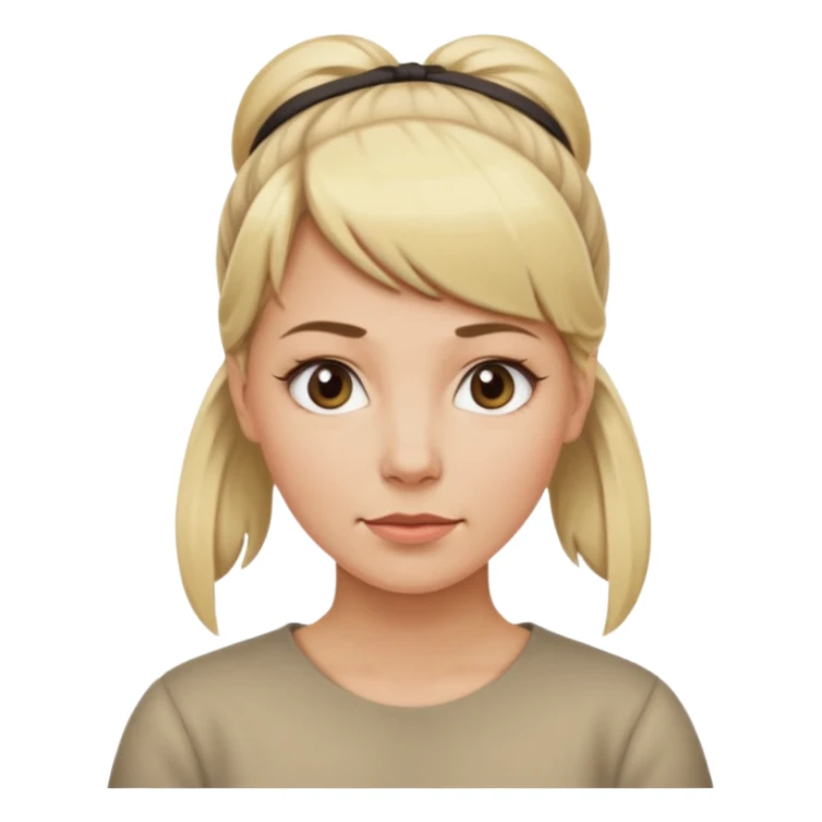 femme 35 ans blonde frange cheveux attachés sticker