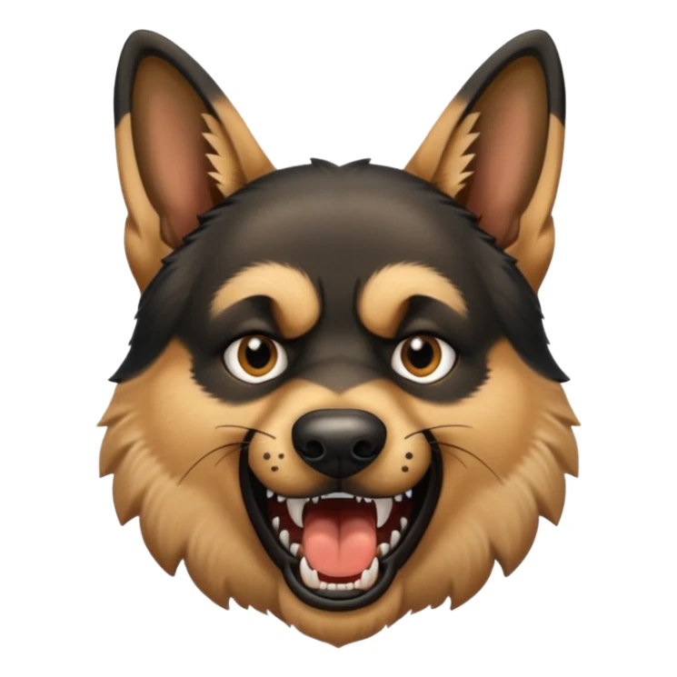 Angry German shepherd head with open mouth sticker