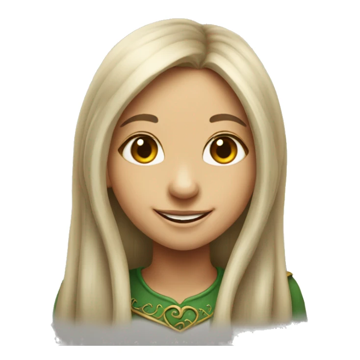 smiling portrait of long-haired girl elf sticker