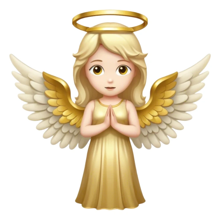 White angel with gold dress and halo sticker