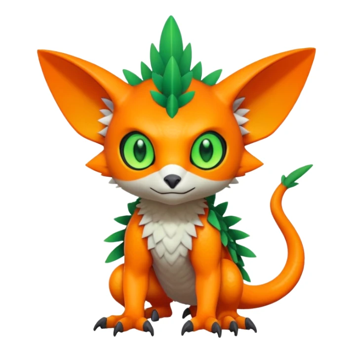 Tropical lush warm-colored modern colorful neon-colored Fakémon-Digimon-Trico-creature sticker