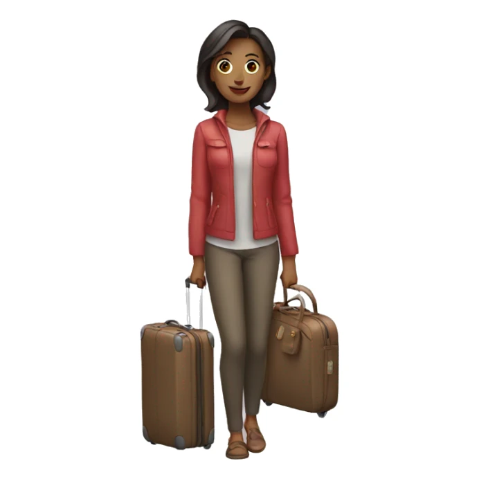 woman with luggage sticker