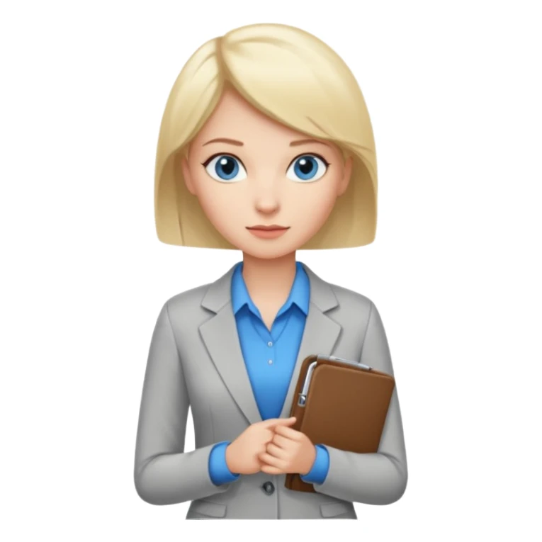 blue eyes short blond hair organizer women sticker