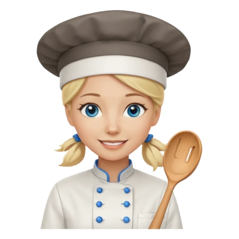 Blonde blue eyed female chef sticker
