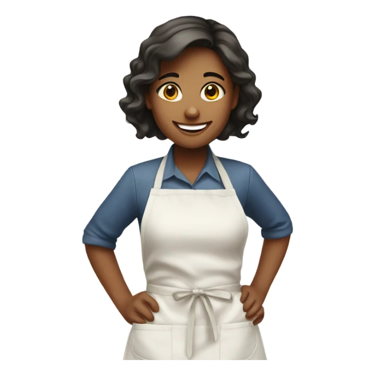 smiling girl in kitchen apron sticker