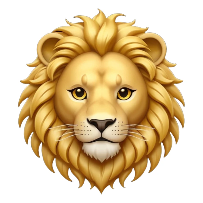 A 3D cartoon lion head tattoo design with flowing mane, bold lines, symbolizing courage and power, Memoji-style. sticker