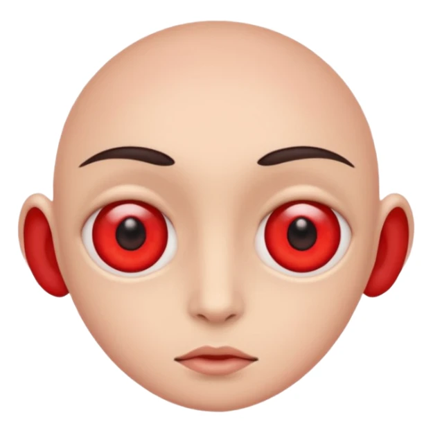 Emoji con todo los ojos de rojos  sticker