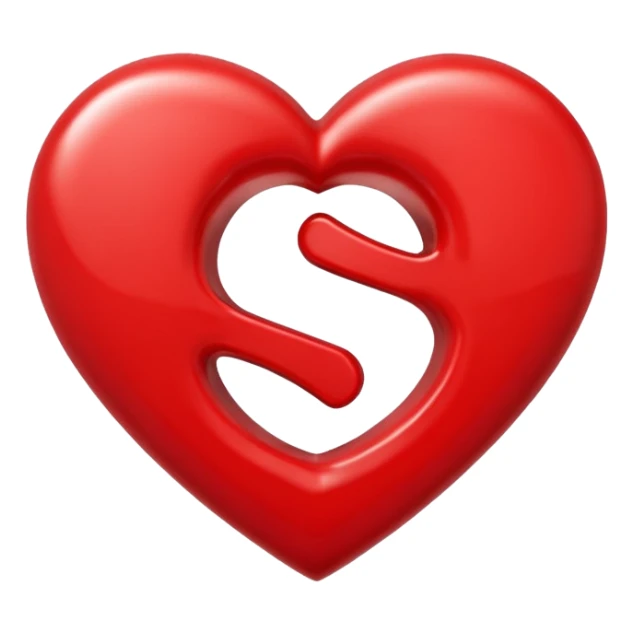The Letter S in a Heart sticker